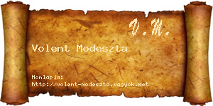 Volent Modeszta névjegykártya